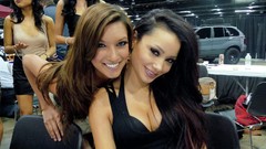 Woman cars models public smiley face girls with cars Melyssa 