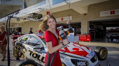 Woman cars Texas red dress Holden brunettes vehicles racing 