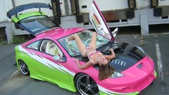 Woman cars vehicles underwear girls with cars Toyota Celica