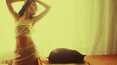 Woman cats morning brunettes models Sandy Manase