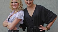 Woman Celebrity Actress black dress phoebe tonkin