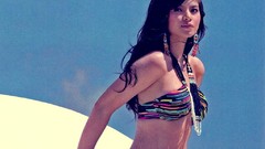Woman Celebrity Actress earrings asians models swimsuits 