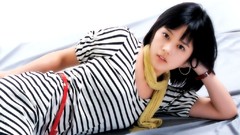 Woman Celebrity Actress earrings asians scarfs bangs black hair 