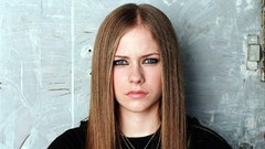 Woman Celebrity Avril Lavigne faces blondes long hair blue eyes 