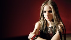 Woman Celebrity Avril Lavigne faces blondes long hair blue eyes 