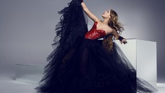 Woman Celebrity long hair miley cyrus fashion photography gowns 