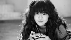 Woman Celebrity monochrome Actress asians smiling long hair 