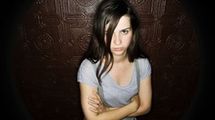 Woman Celebrity shirts brown eyes brunettes Nora Tschirner