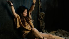 Woman Cell legs chains skeletons barefoot brunettes shackles 