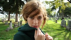 Woman cemetery emotions faces green eyes redheads