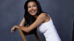 Woman chairs Actress smiling brown eyes brunettes models naya 