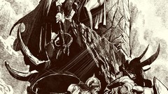 Woman Characters monochrome bondage concept art Vikings 