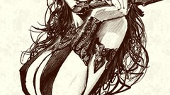 Woman Characters monochrome brunettes concept art deviantart 