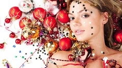 Woman Christmas Glitter bulb blondes bulbs models skinny 