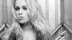 Woman Cigarettes smoking blondes blue eyes models Danni Wells