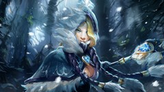Woman cleavage Dota 2 artwork crystal maiden video games Rylai 