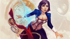 Woman clocks blue eyes elizabeth bioshock infinite video games