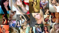 Woman close-up eyes collage