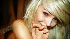 Woman close-up faces blondes smiling Abigail Halliday