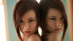 Woman close-up faces mirrors redheads Digital Desire magazine 