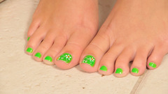 Woman close-up feet toes