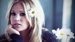 Woman close-up Flowers brown