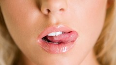 Woman close-up lips tongue blondes licking models licking lips 