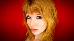 Woman close-up red redheads