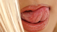 Woman close-up tongue blondes Gina B