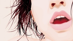 Woman close-up vectors lips