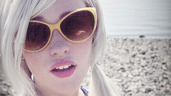 Woman close-up white hair devon jade Aaron Tyree