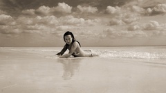 Woman clouds bikini models