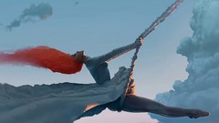 Woman clouds redheads swings