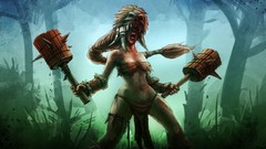 Woman Clubs Bloodline Champions artwork fantasy art underboobs 