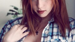 Woman comfort faces cleavage Stephanie-van-Rijn