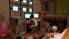 Woman Computers room nerd