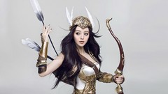 Woman cosplay Archers feathers