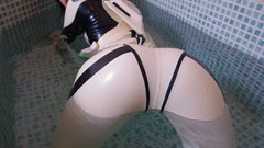 Woman cosplay ass latex
