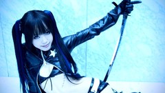 Woman cosplay black rock
