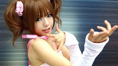 Woman cosplay pink sweets