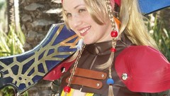 Woman cosplay Rikku Final