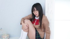 Woman cosplay school uniforms