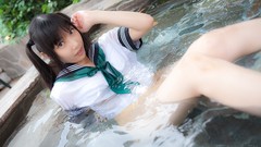 Woman cosplay school uniforms