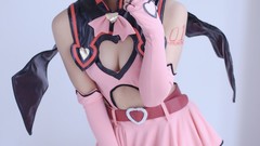 Woman cosplay vocaloid hatsune