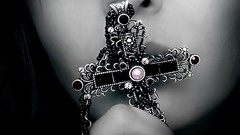 Woman cross grayscale jewellery