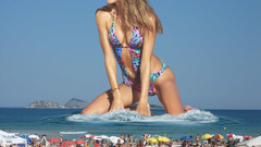 Woman crowd giant woman