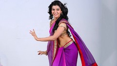 Woman dancing samantha smiling indian photo shoot hips purple 