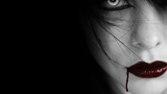 Woman dark blood lips