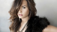 Woman demi lovato brunettes looking away