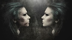 Woman digital art dark style